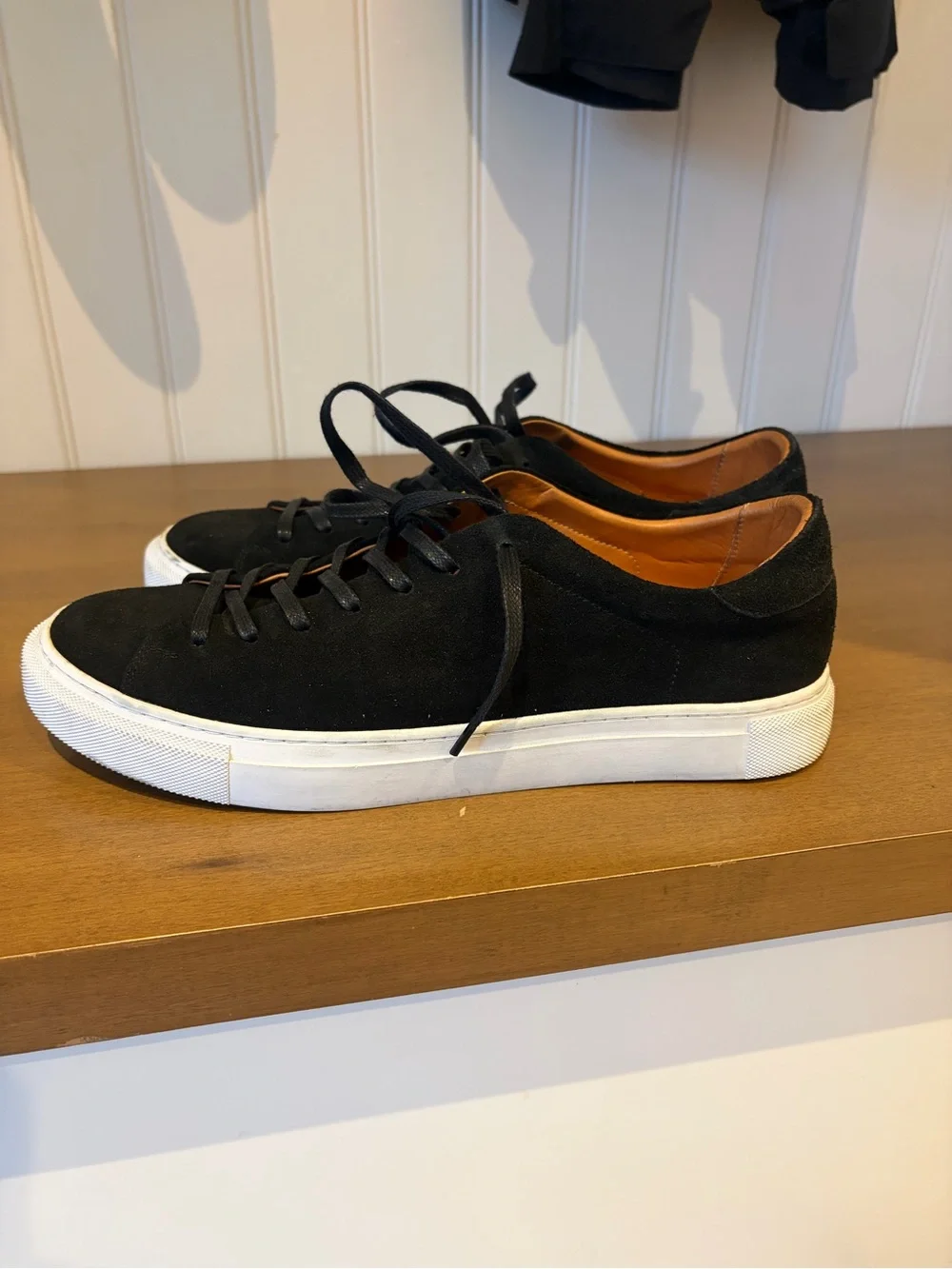 Beckett Simonon Black Suede Low-Top Sneakers with White Sole